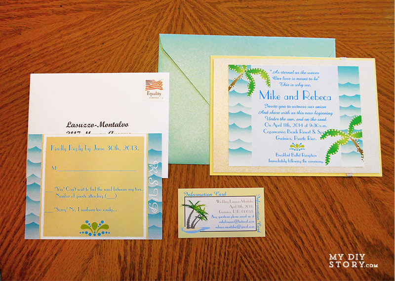 Tropical Destination Wedding Real Diy Wedding Invitation Cards