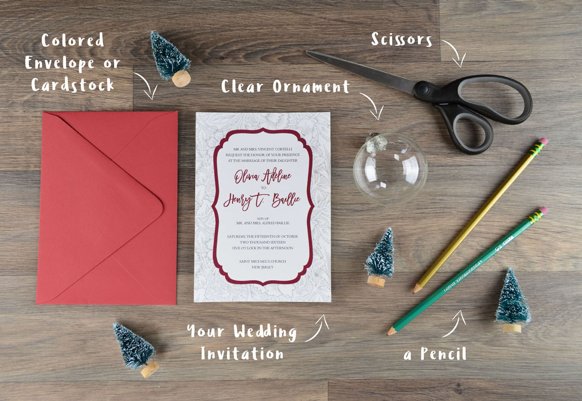 diy-christmas-ornament-wedding-invitation-materials