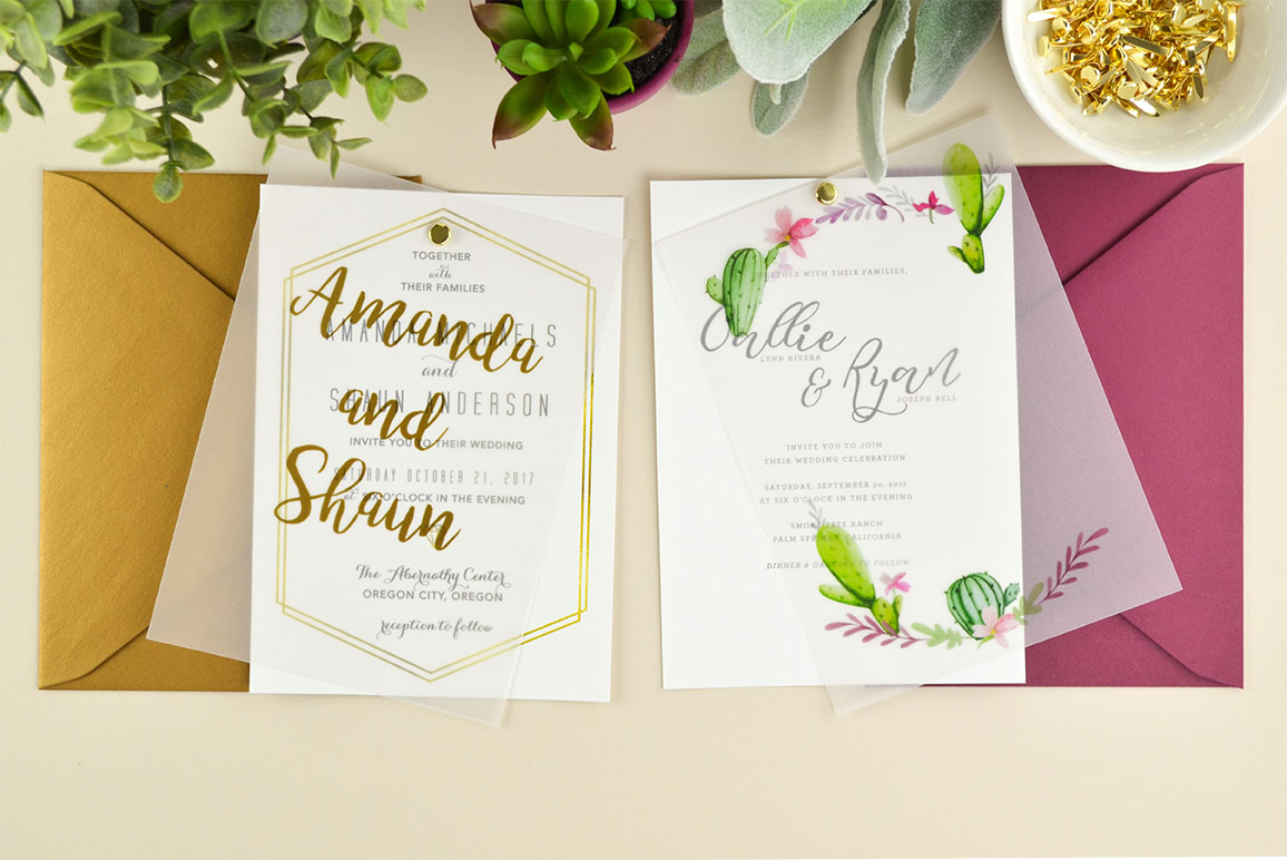 Translucent Wedding Invitation DIY with Download & Print - Chic