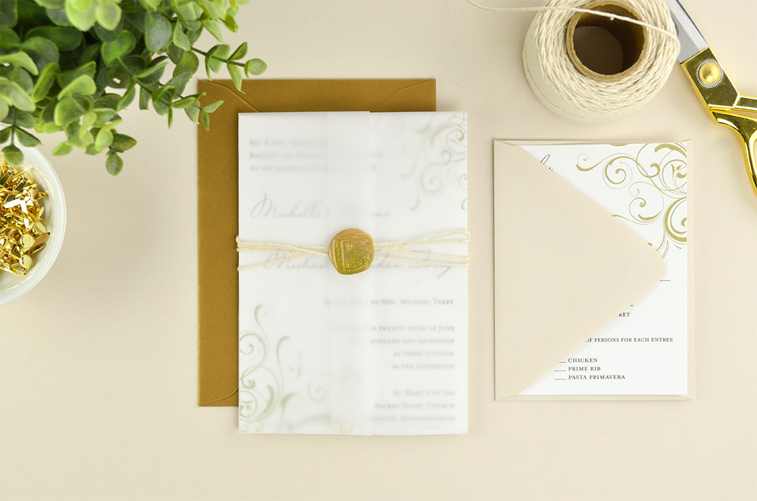 Translucent Wedding Invitation DIY with Download & Print - Chic